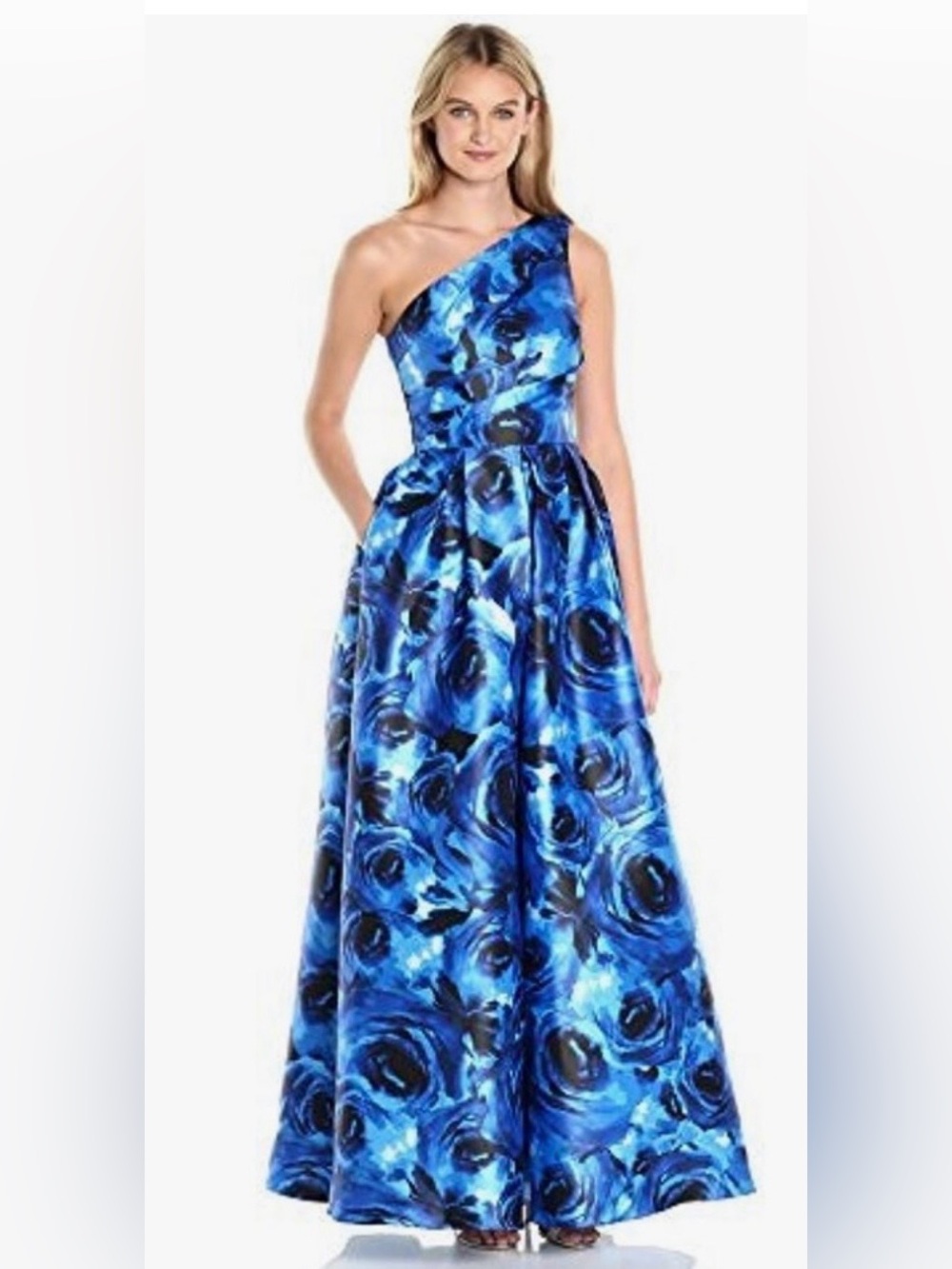 Carmen Marc Valvo Infusion One Shoulder Gown. Sz 6